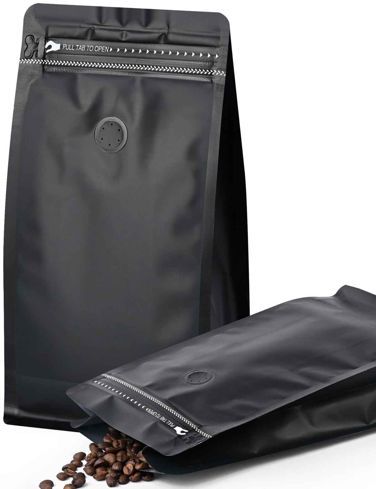Coffee Bag - High Barrier Stand-Up with Side Zipper & Degassing Valve | Color: Black thumbnail
