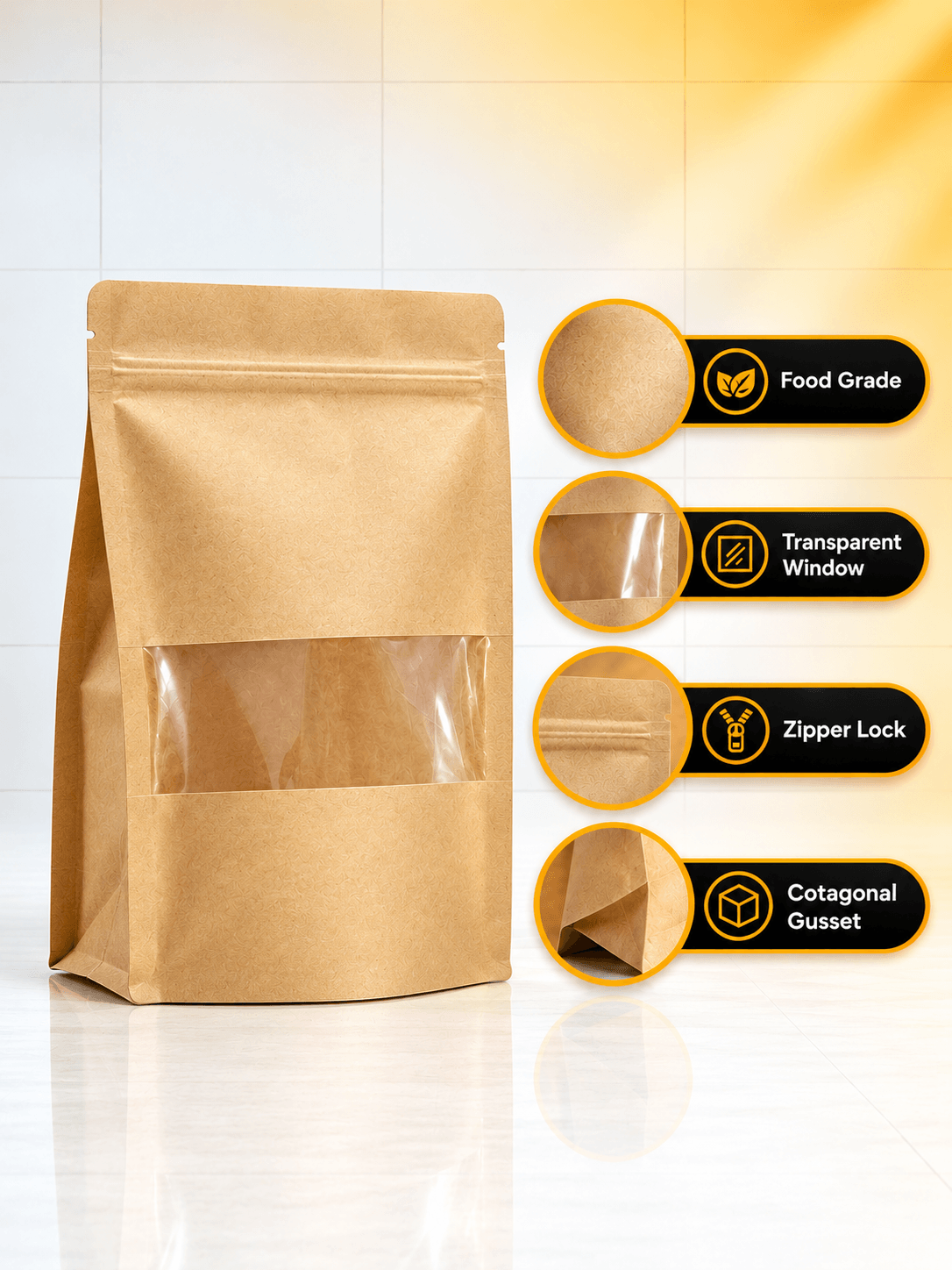 Octagonal Window Stand-Up Pouch Bag thumbnail